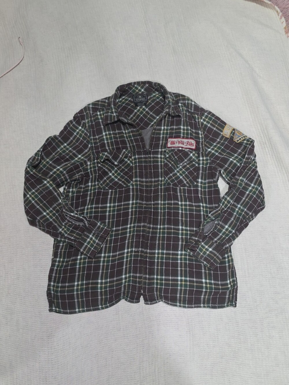 Lucky Brand Men's Plaid Shirt Jacket - Brown & Green
